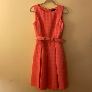 Tahari belted pink dress